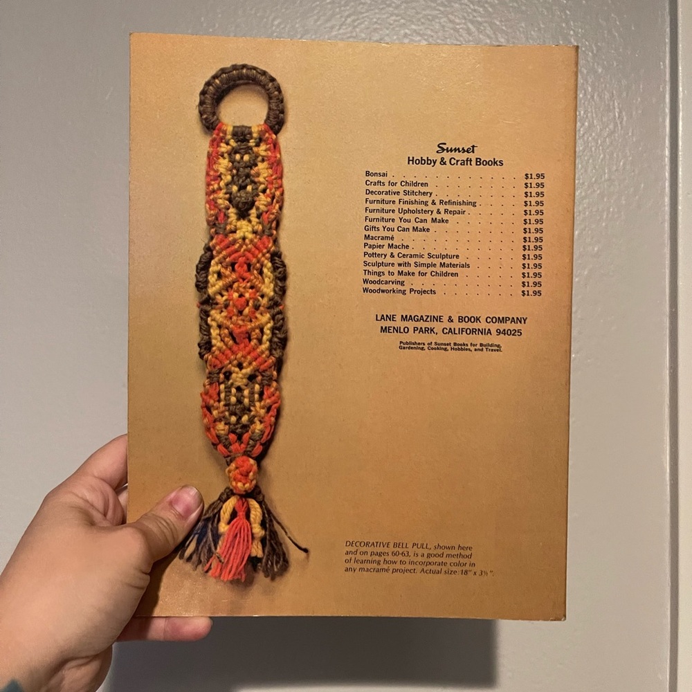 Vintage A Sunset Book Macrame Creative Knot Tying Thick Magazine - Picture 5 of 9